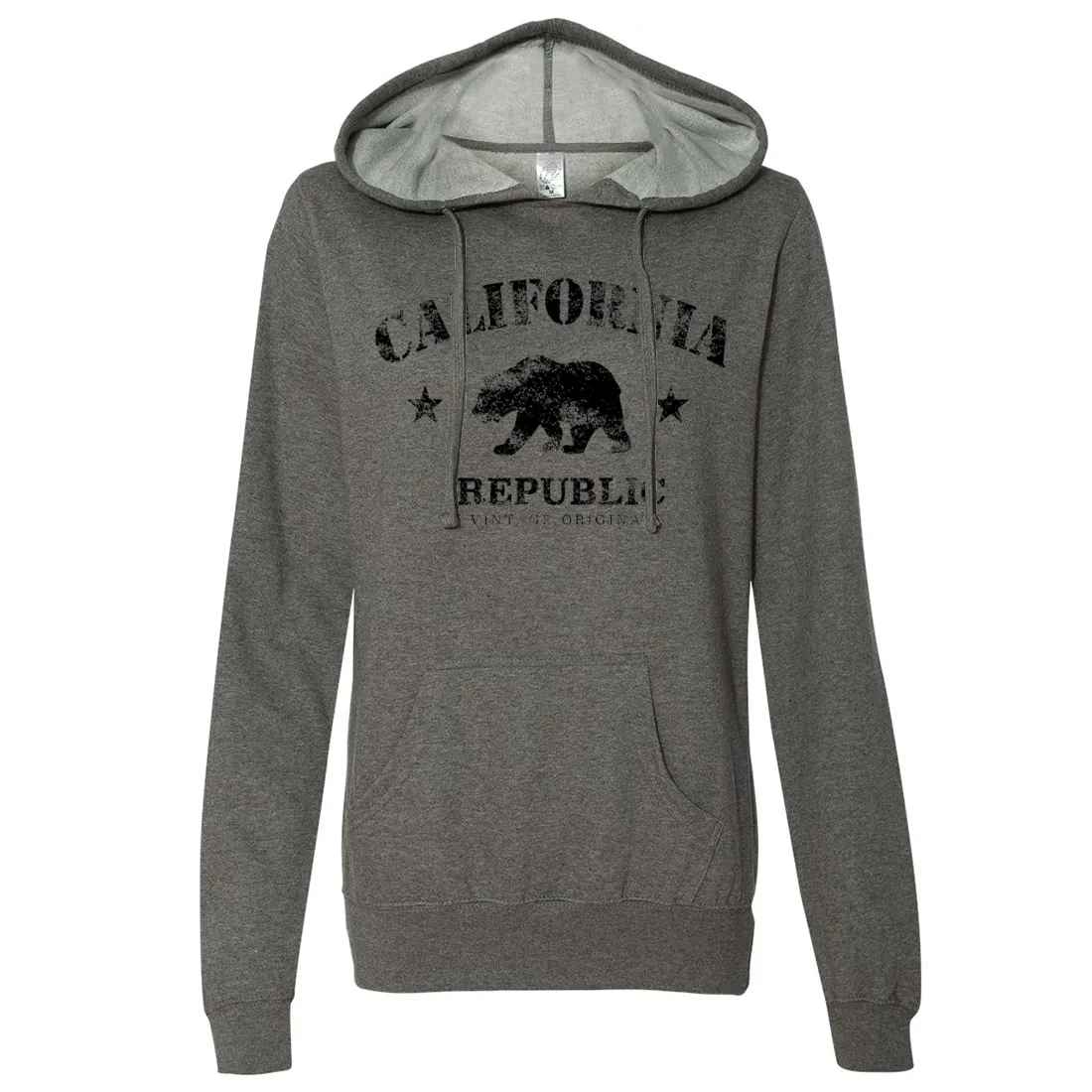 California Republic Vintage Original Ladies Lightweight Fitted Hoodie
