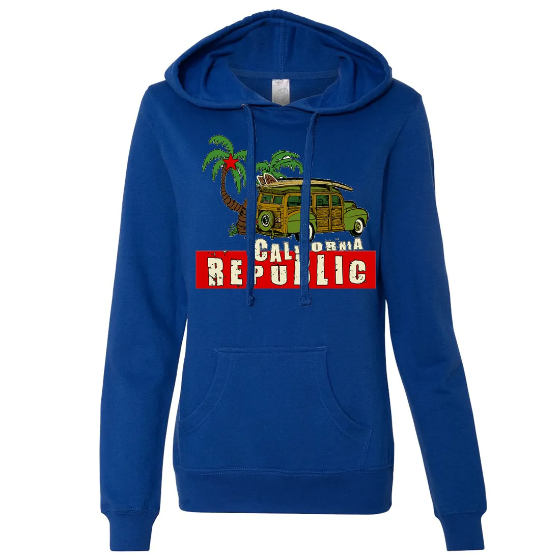 California Republic Woody Ladies Lightweight Fitted Hoodie