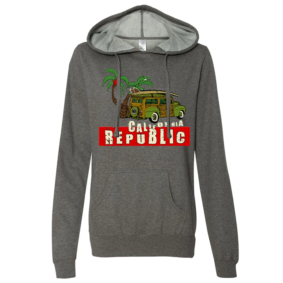 California Republic Woody Ladies Lightweight Fitted Hoodie