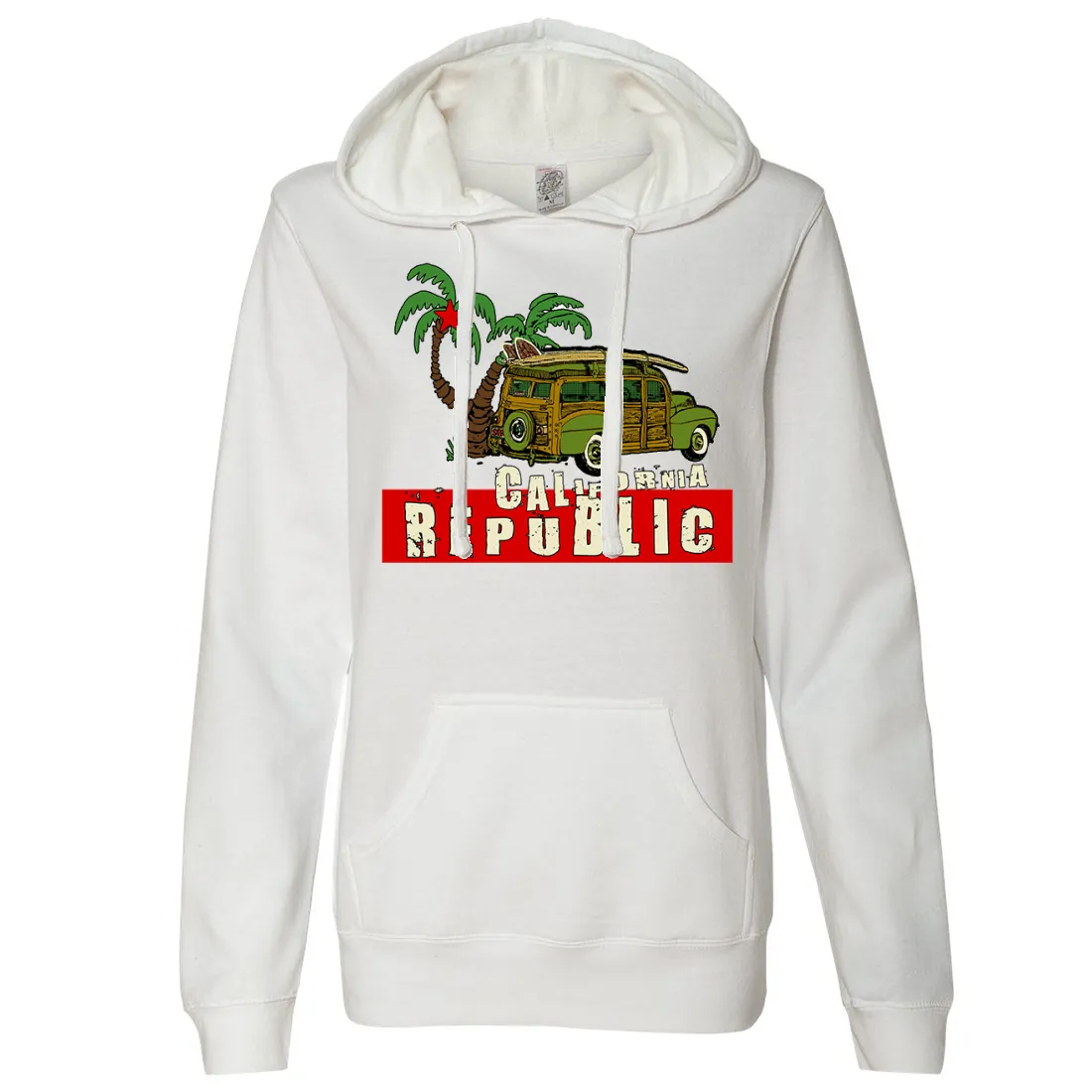 California Republic Woody Ladies Lightweight Fitted Hoodie
