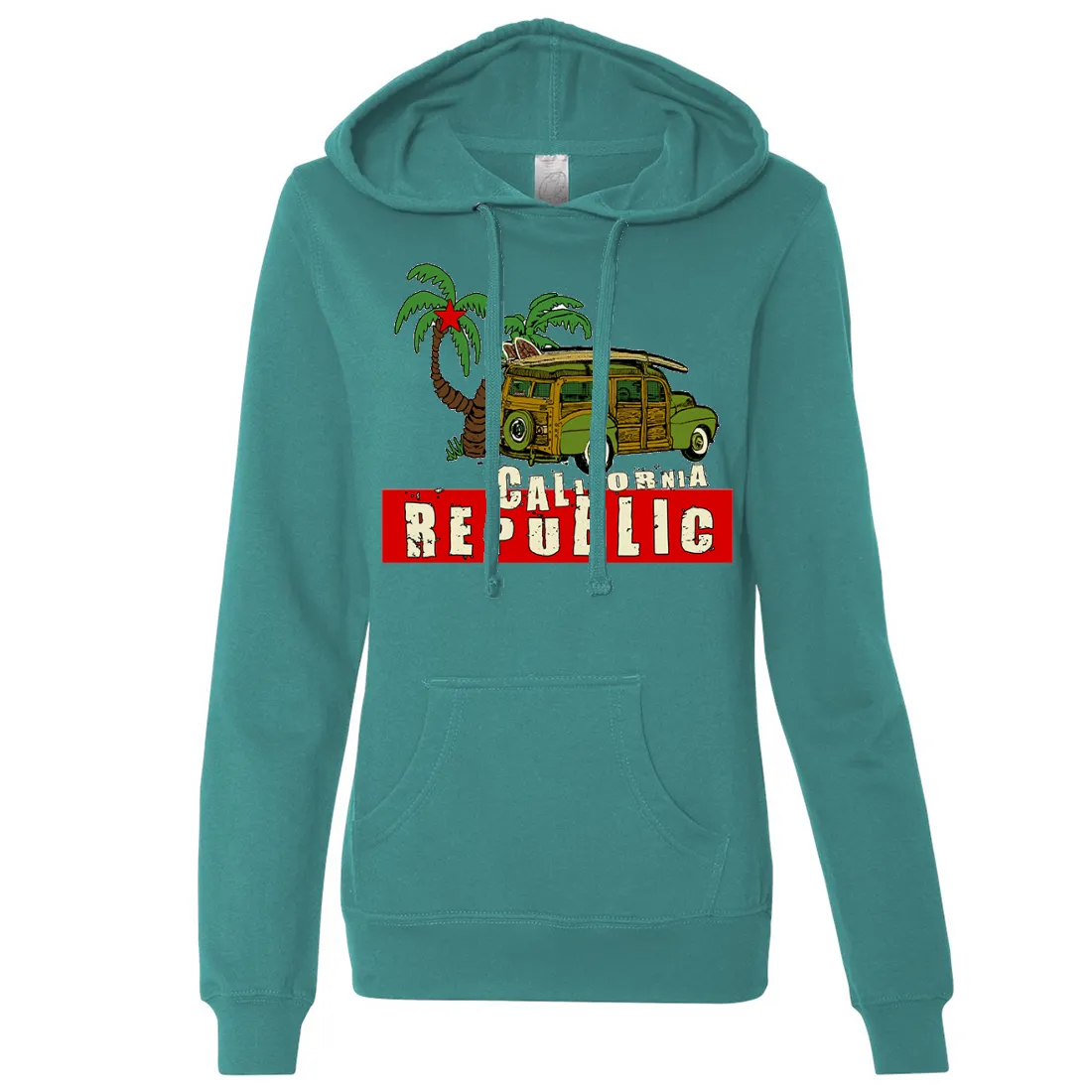 California Republic Woody Ladies Lightweight Fitted Hoodie