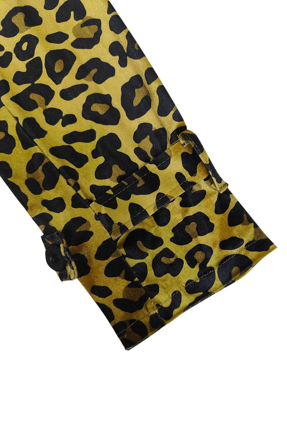Camila Leopard Collared Neck Long Sleeve Trench Coat | Poundton