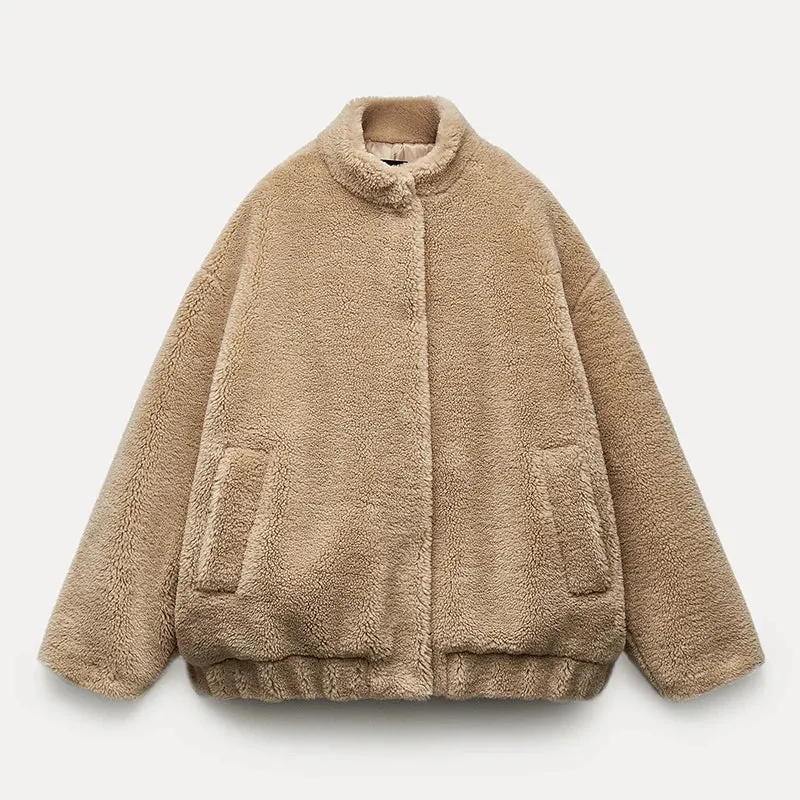 Chic Teddy Bear Faux Fur Coat