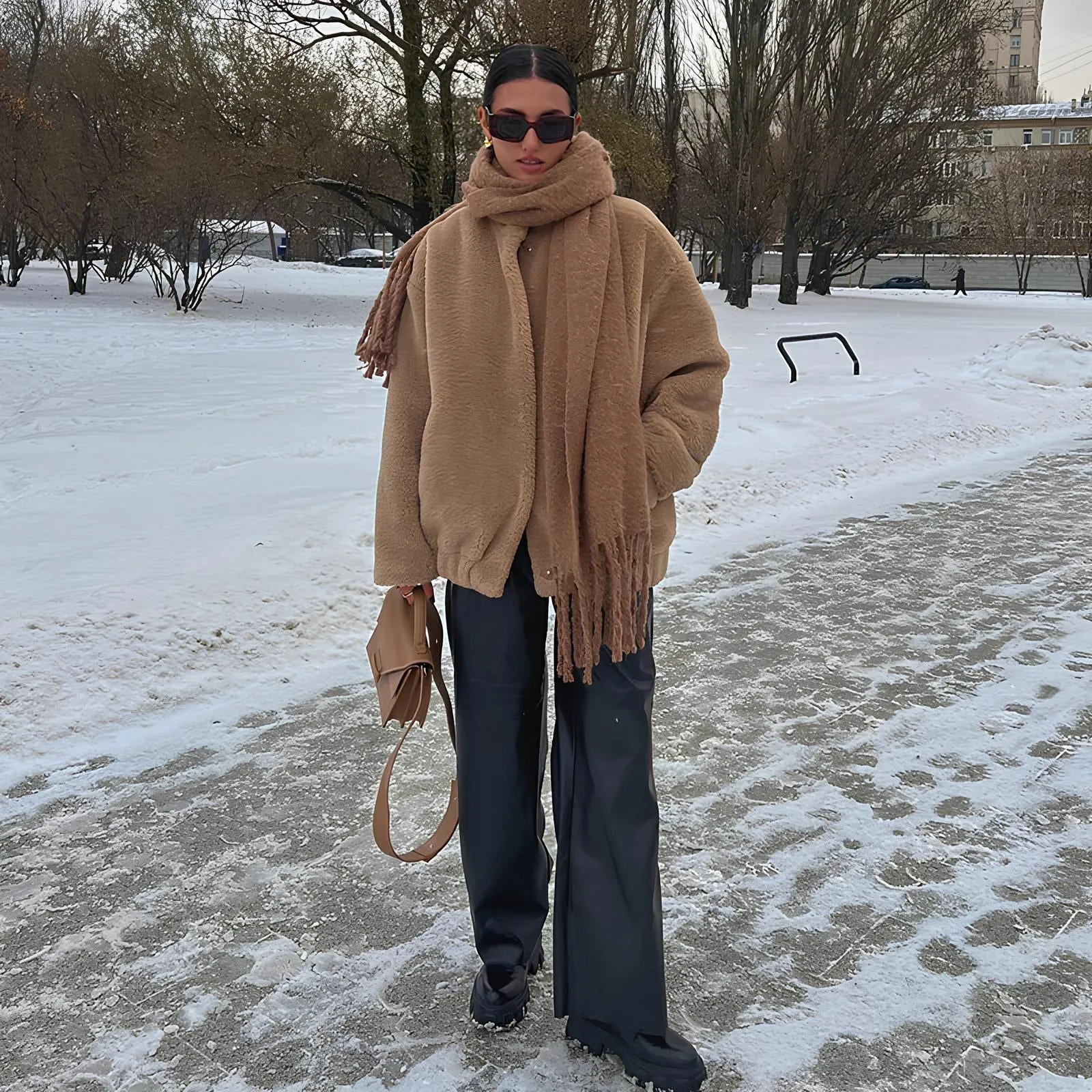 Chic Teddy Bear Faux Fur Coat