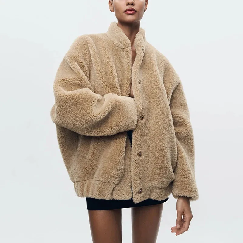 Chic Teddy Bear Faux Fur Coat