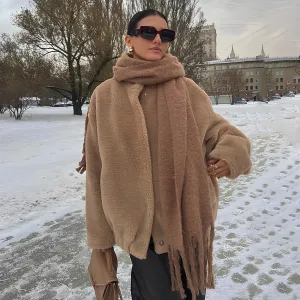 Chic Teddy Bear Faux Fur Coat