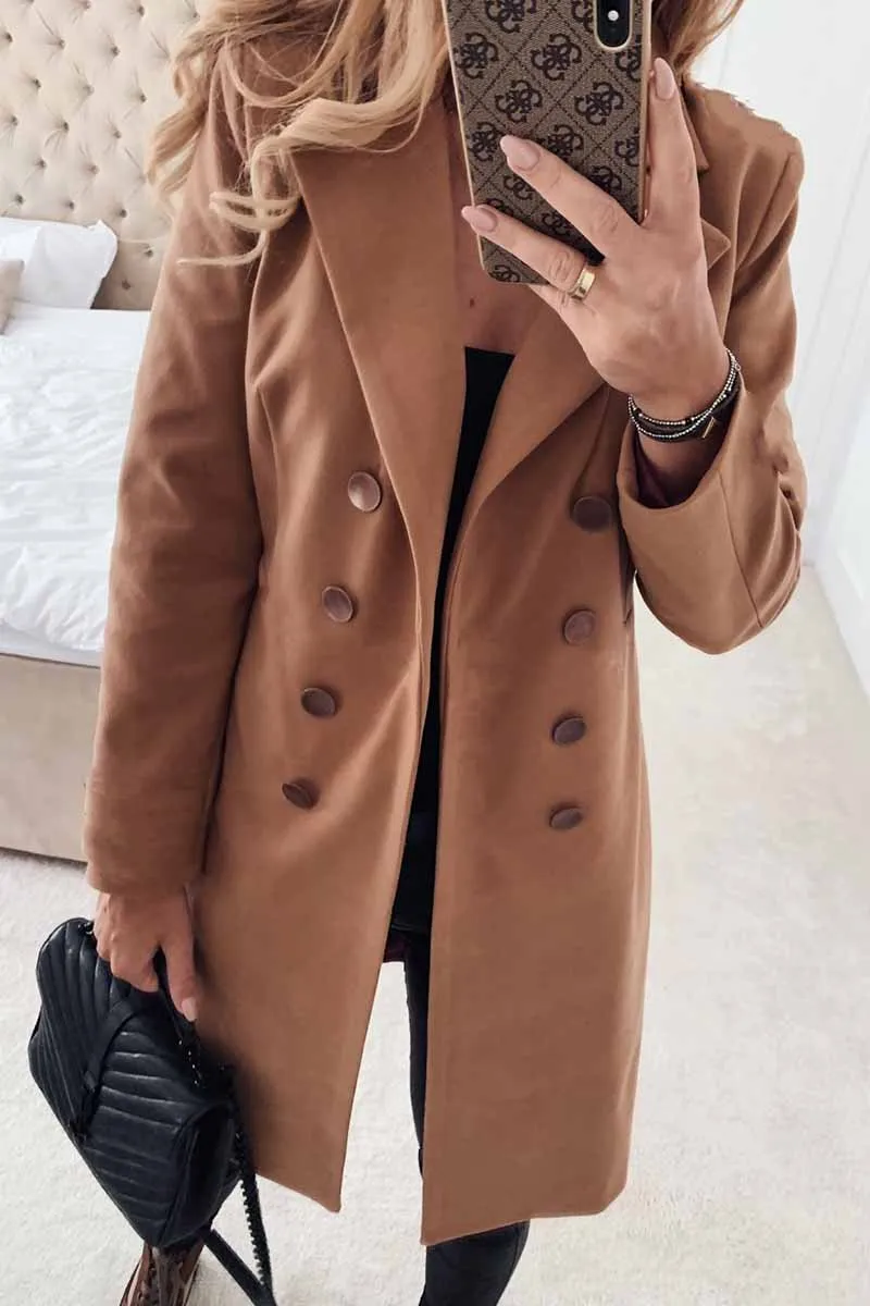 Chicindress Solid Color Sexy Coat With Buttons(3 Colors)