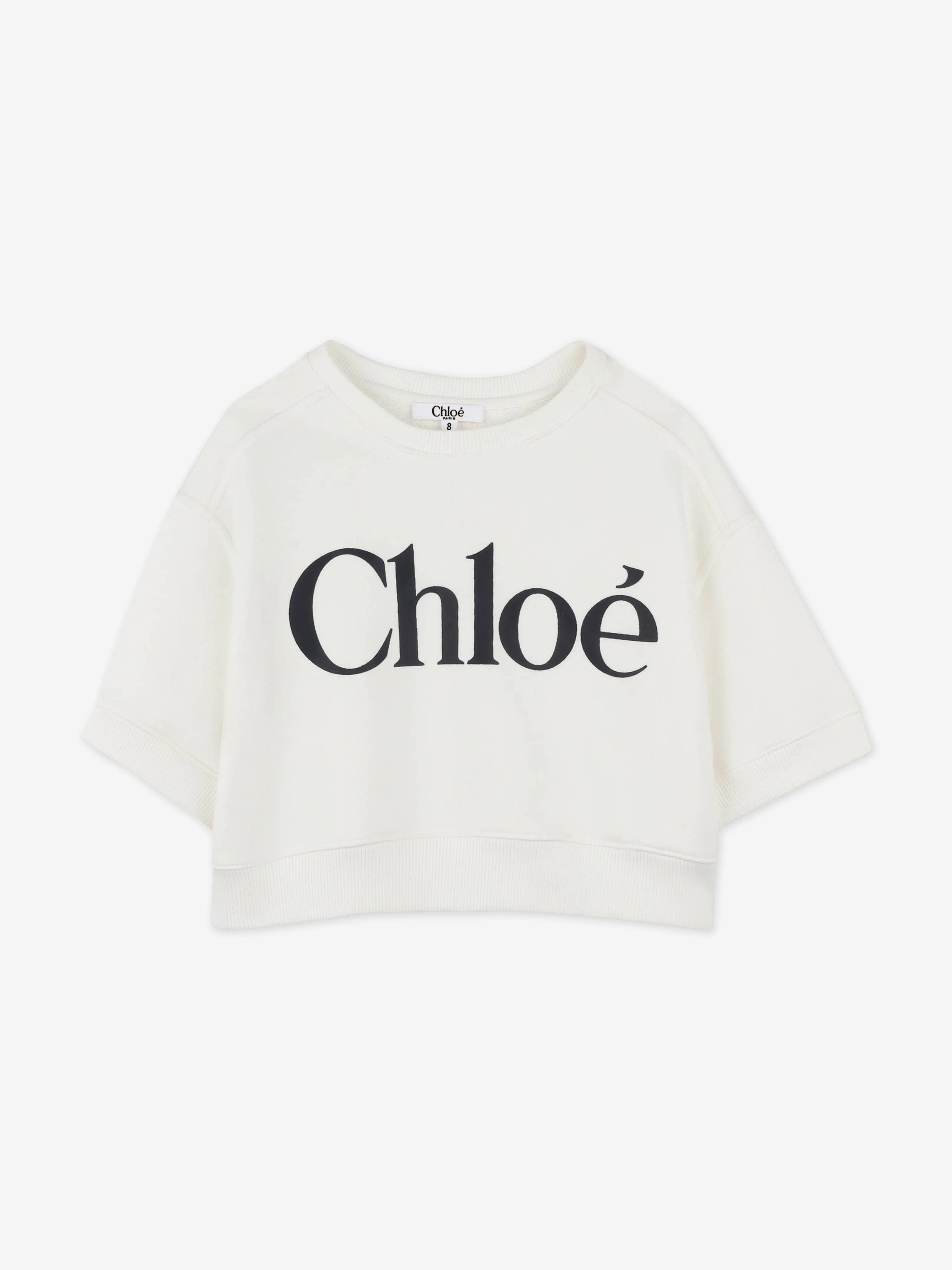Chloé Girls Logo Sweatshirt in Ivory