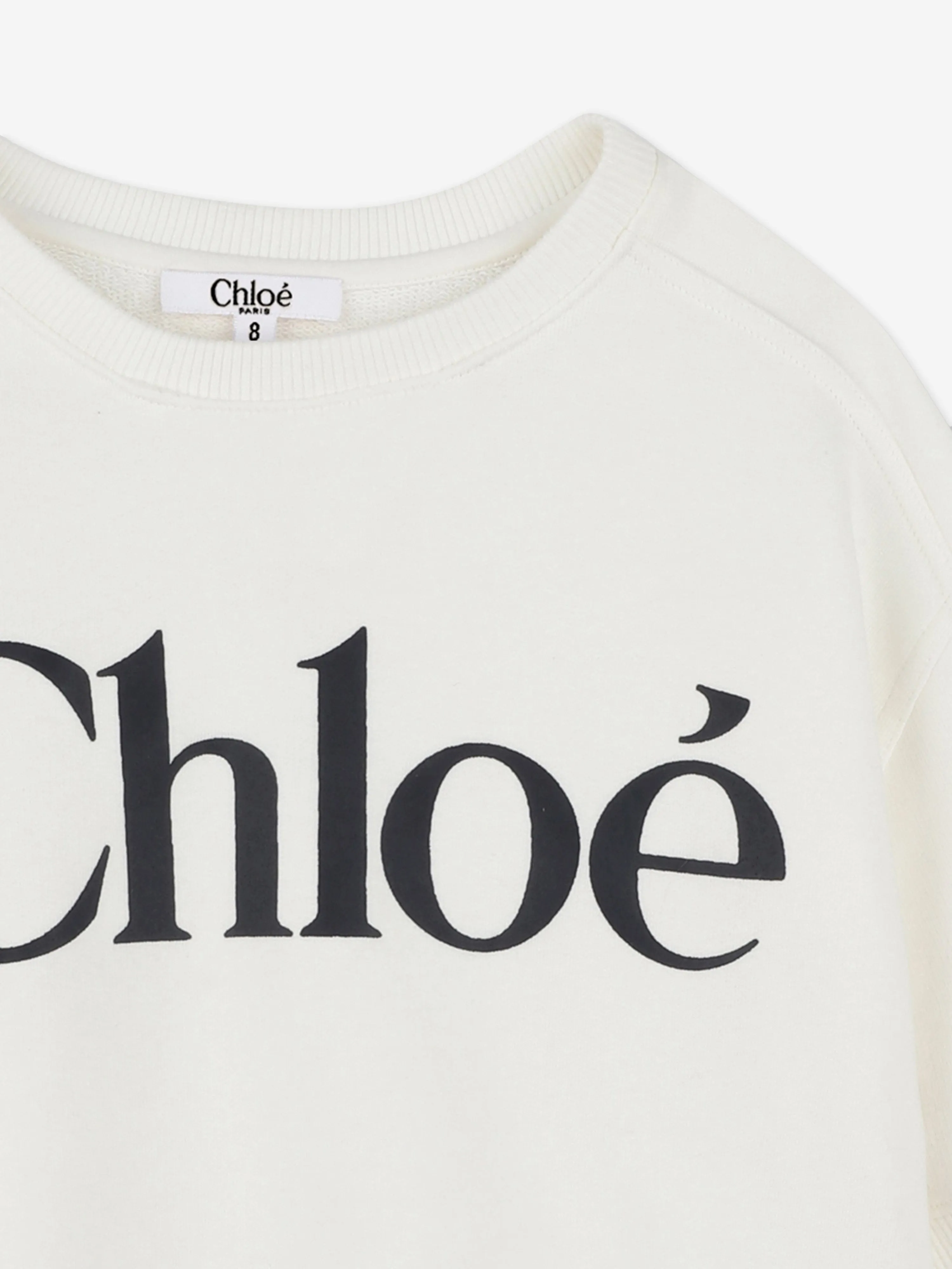 Chloé Girls Logo Sweatshirt in Ivory