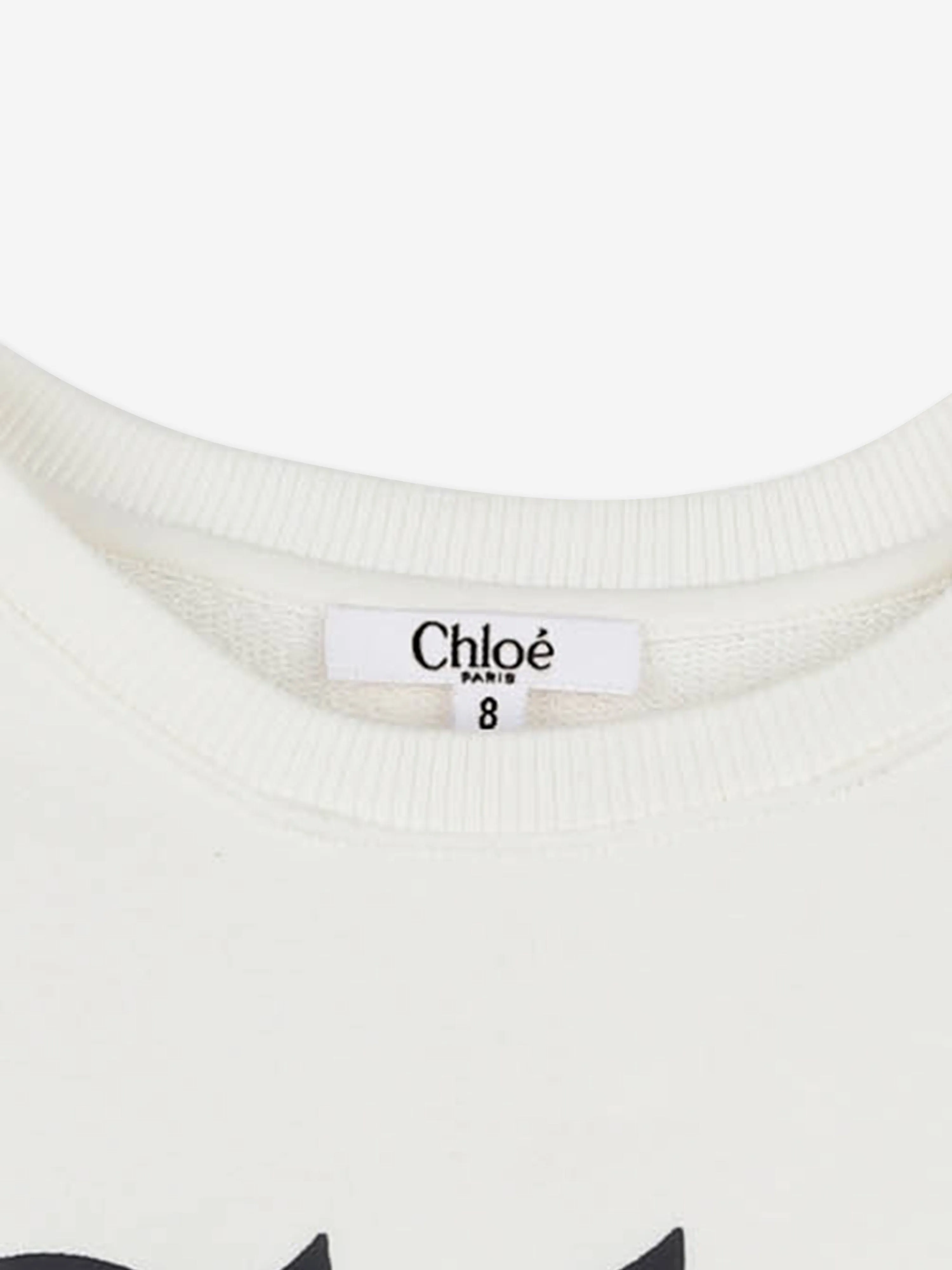 Chloé Girls Logo Sweatshirt in Ivory