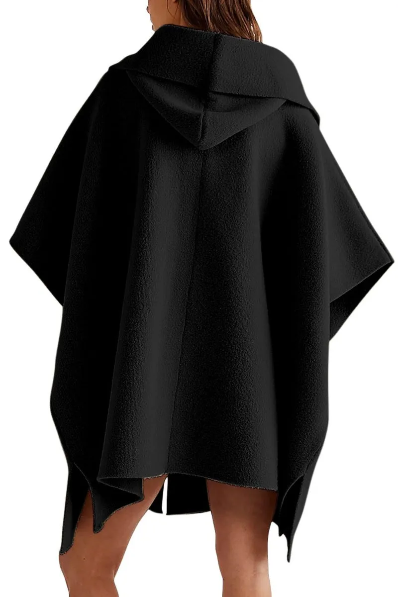 Chouyatou Women Hooded Kimono Cardigan Sweater Oversized Open Front Cardigan Jacket