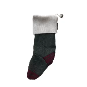 Christmas Stocking - Green & Cream - 023