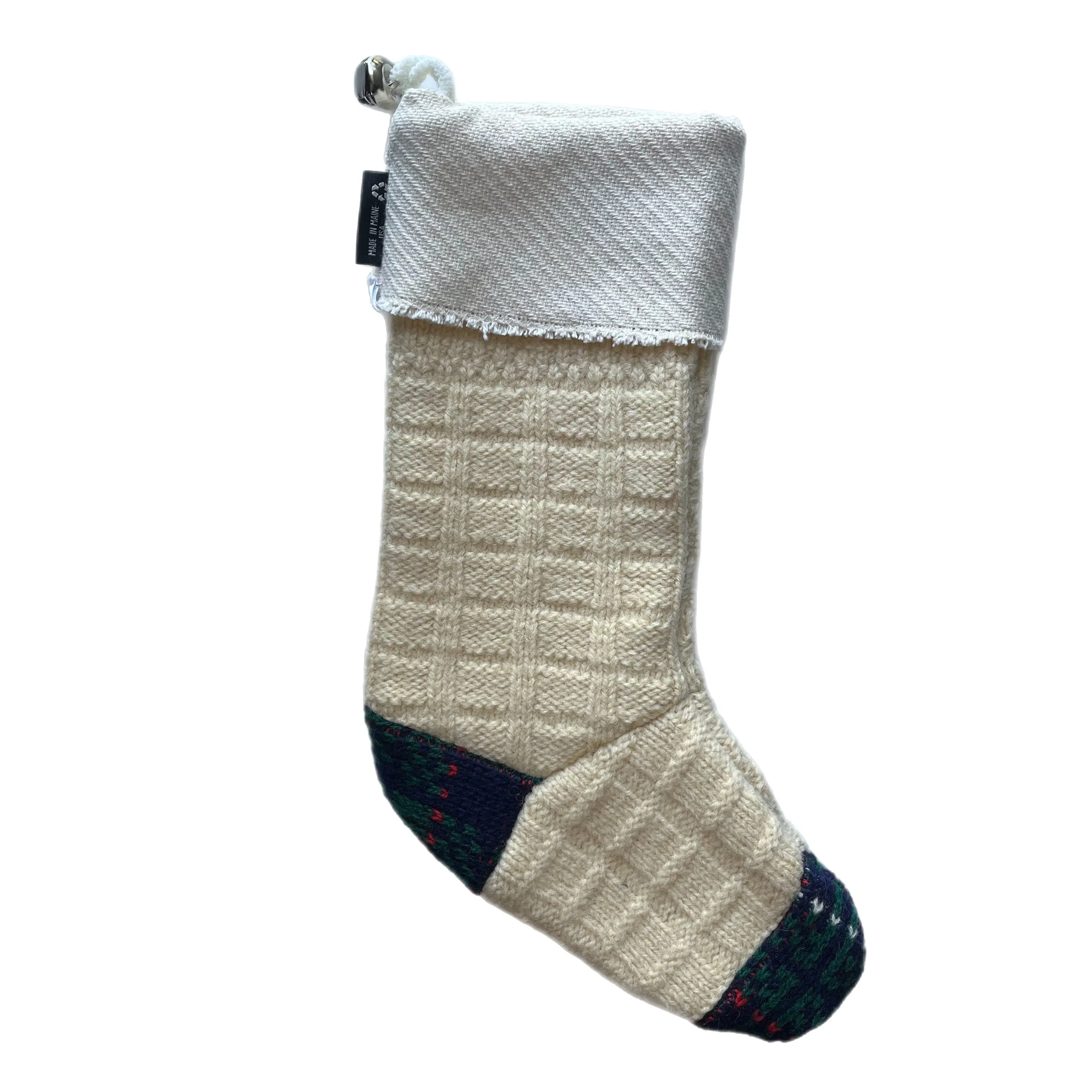 Christmas Stocking - Green & White - 003