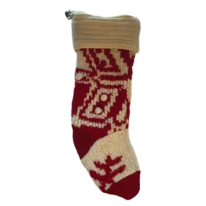 Christmas Stocking - Red & Cream - 055