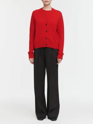 Classic V Cardigan in Red Lacquer