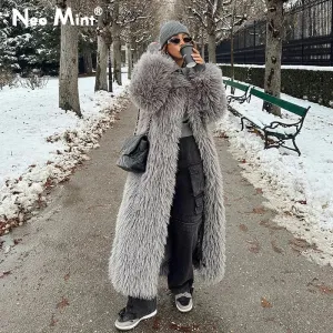 Coat Winter Teddy Ladies Mob Extra Wife Fur  Lamb Faux Fur Luxury Long Style Women Jacket Eco-friendly Enormous discount Oversized Chunky Overcoat