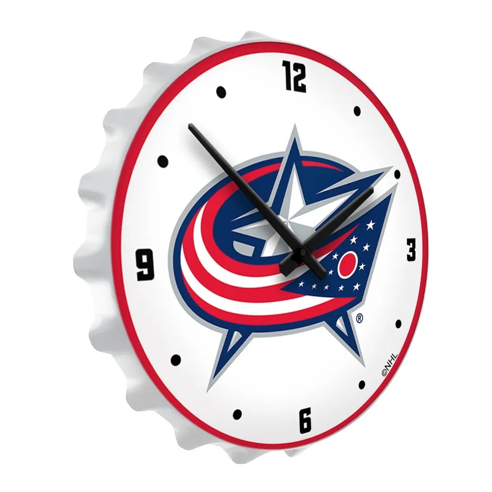 Columbus Blue Jackets: Bottle Cap Lighted Wall Clock