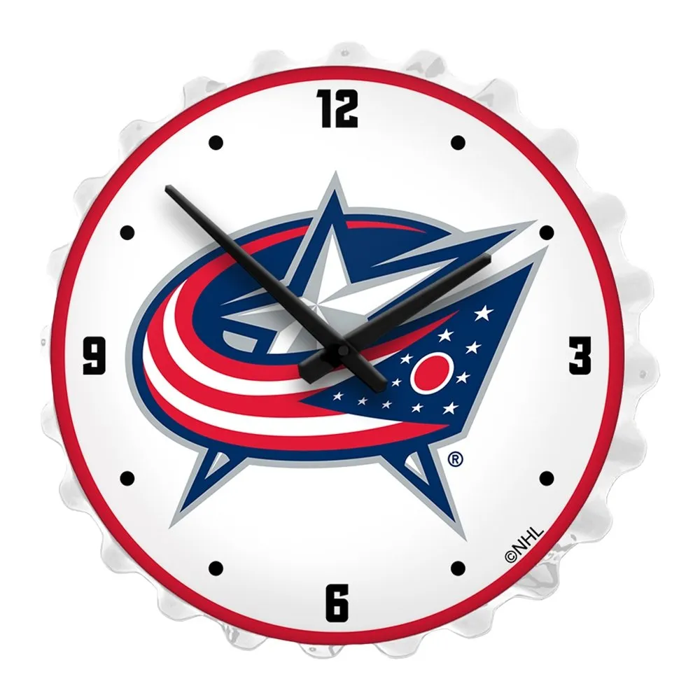 Columbus Blue Jackets: Bottle Cap Lighted Wall Clock