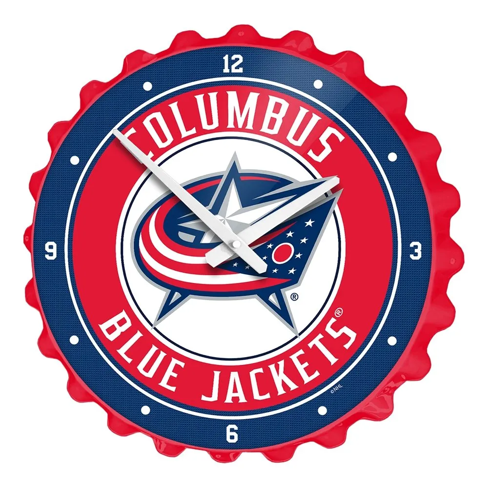 Columbus Blue Jackets: Bottle Cap Wall Clock