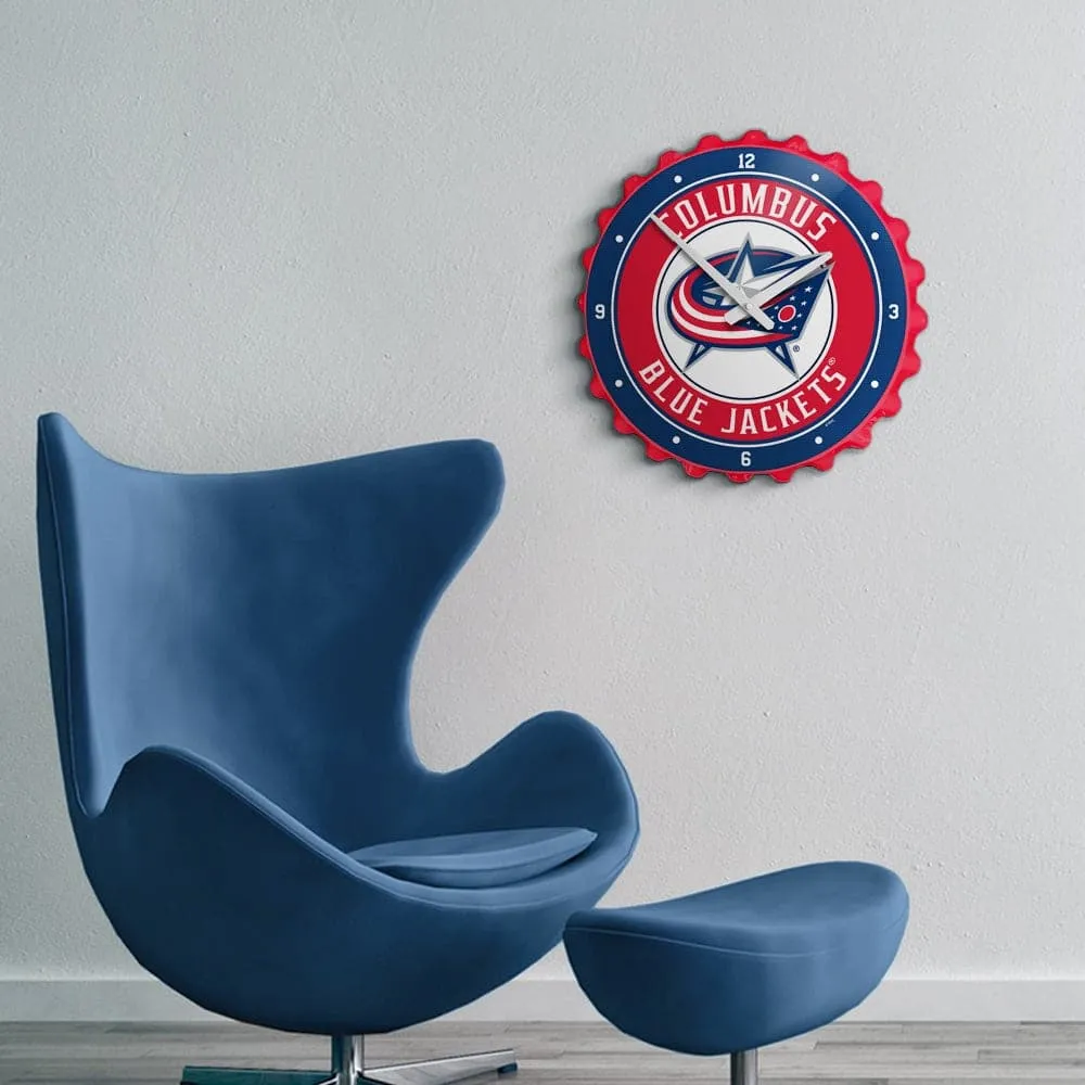 Columbus Blue Jackets: Bottle Cap Wall Clock