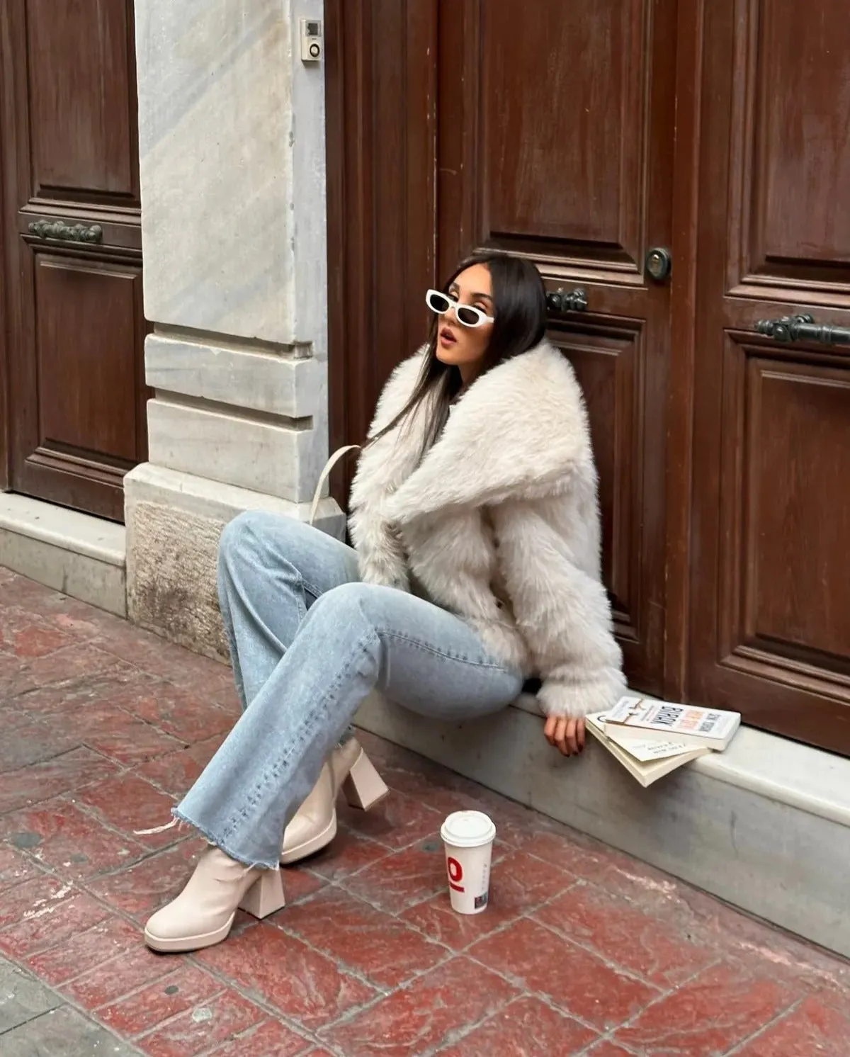 Cream Soft Touch Oversized Premium Fur Plush Coat