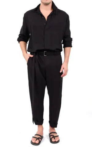 Creased Cotton Jumpsuit