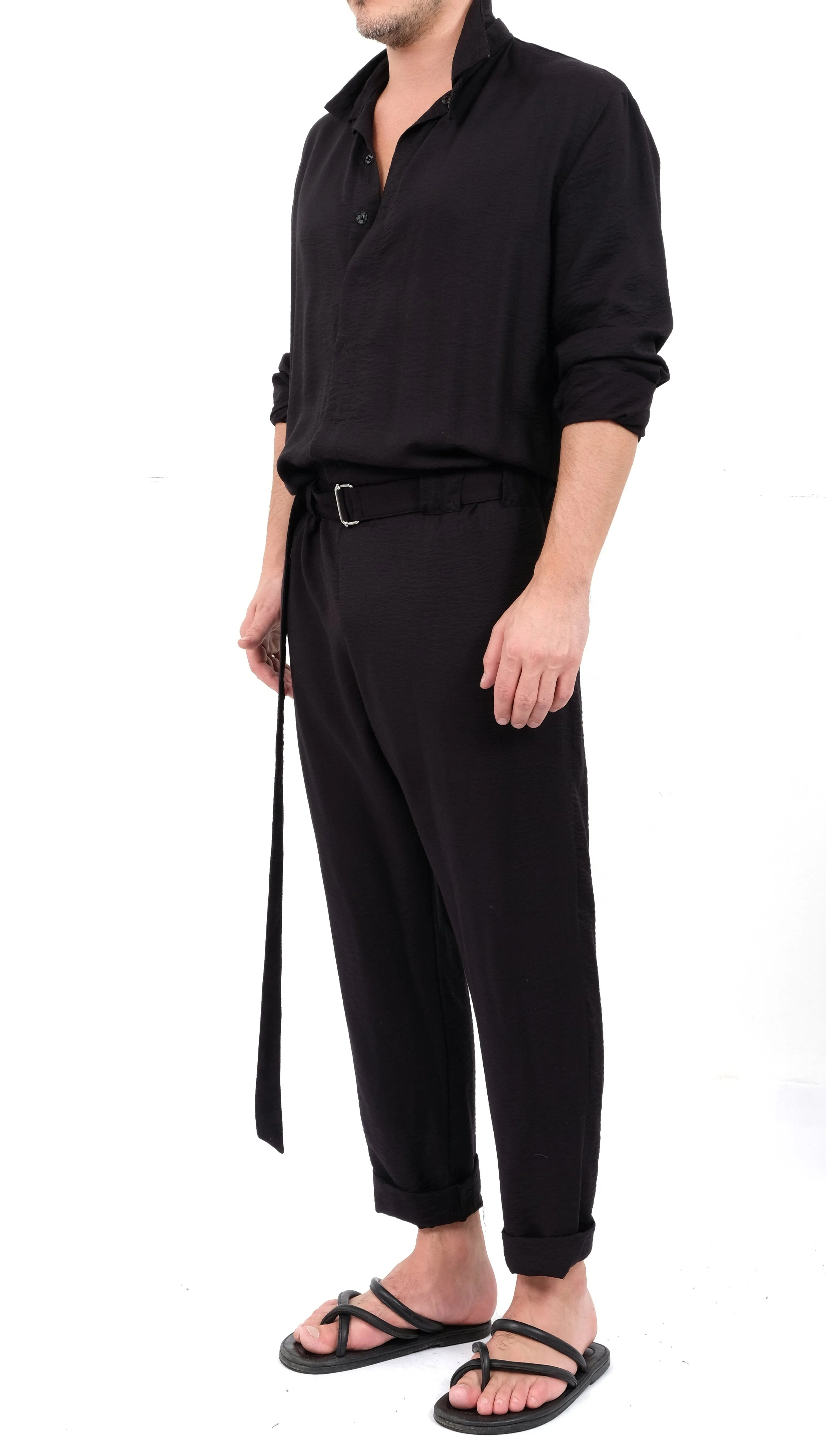 Creased Cotton Jumpsuit
