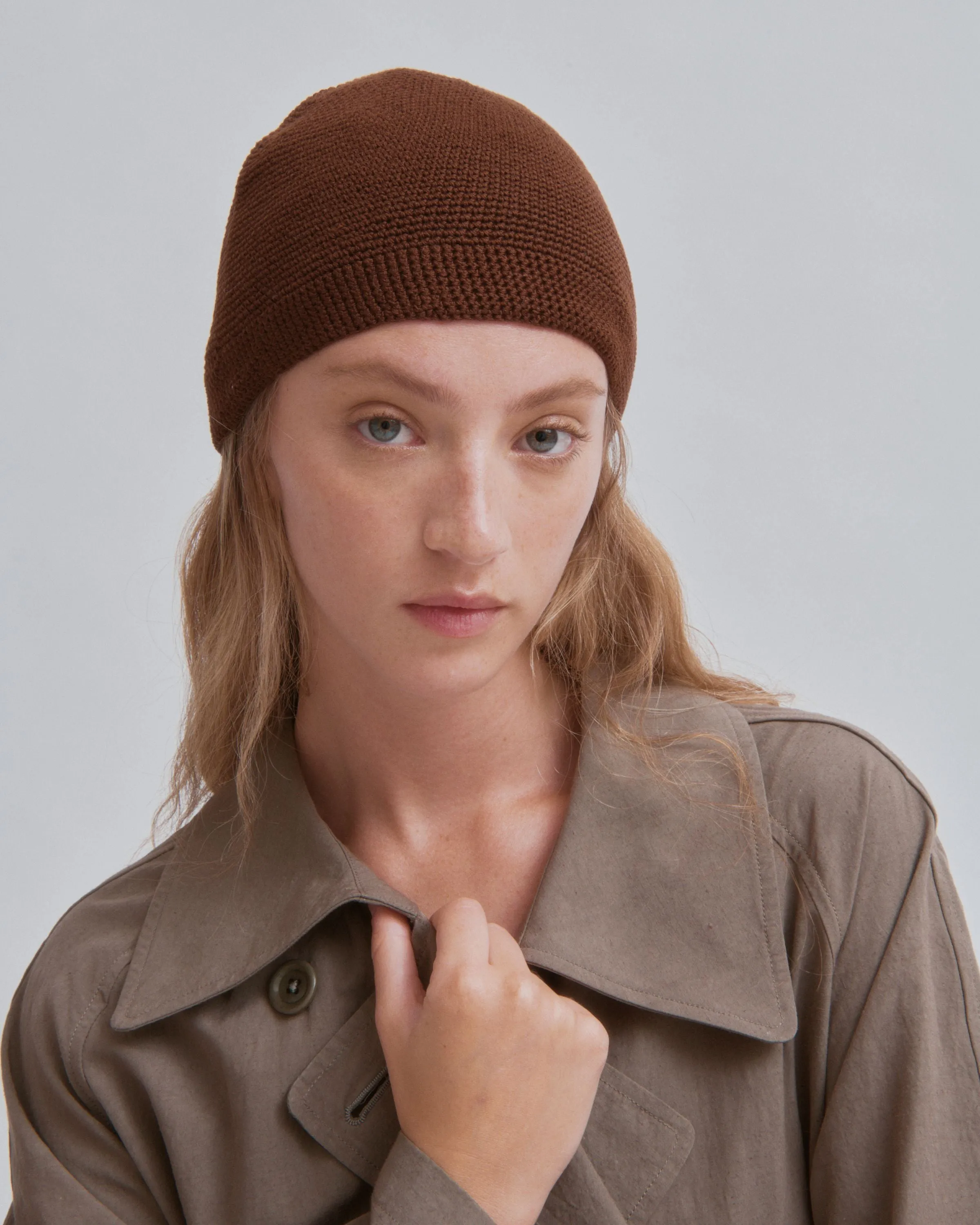 Crochet Beanie in Wood
