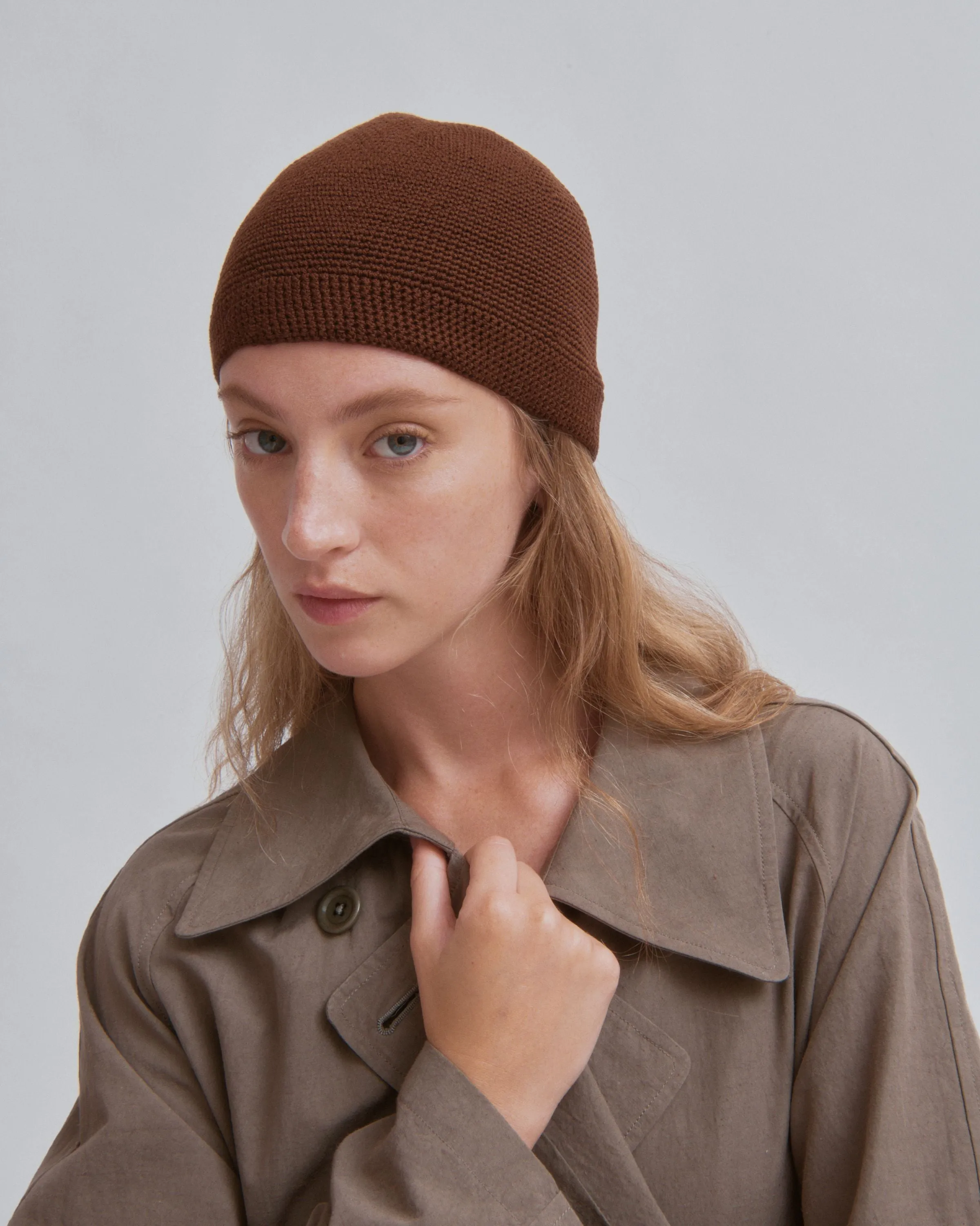 Crochet Beanie in Wood