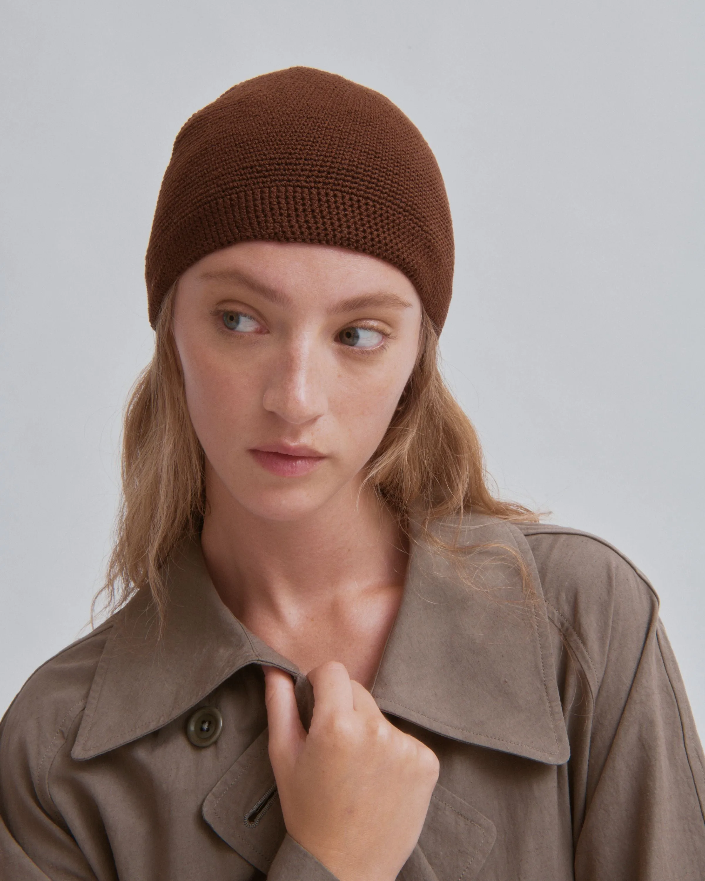 Crochet Beanie in Wood
