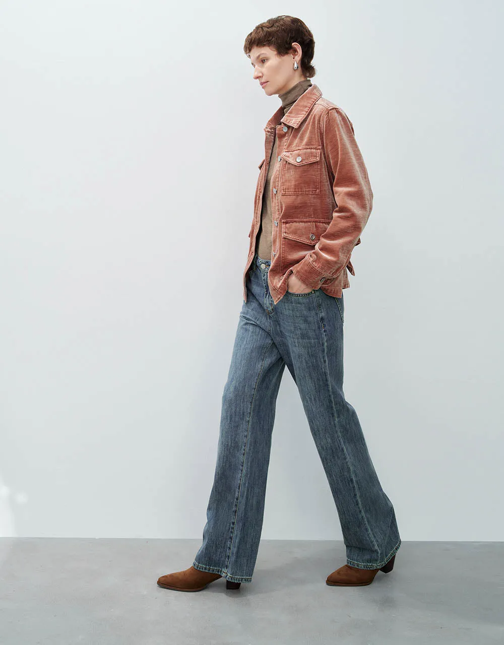 Denim Trench Coat With Belt