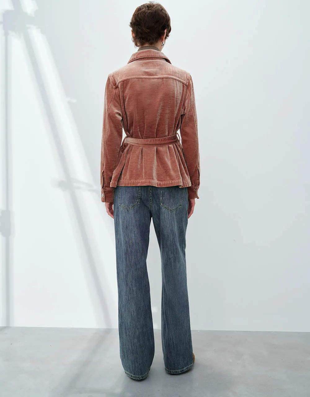 Denim Trench Coat With Belt