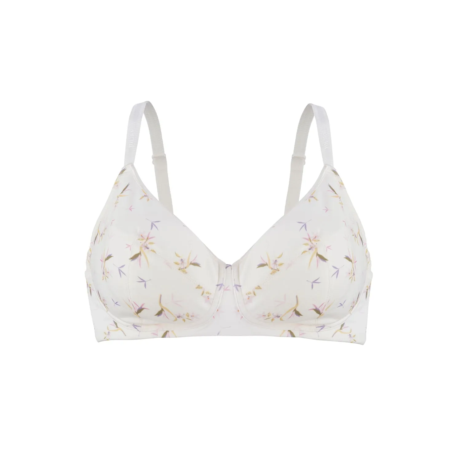 Ditsy Floral - Silk & Organic Cotton Smooth Non Wired T-Shirt Bra