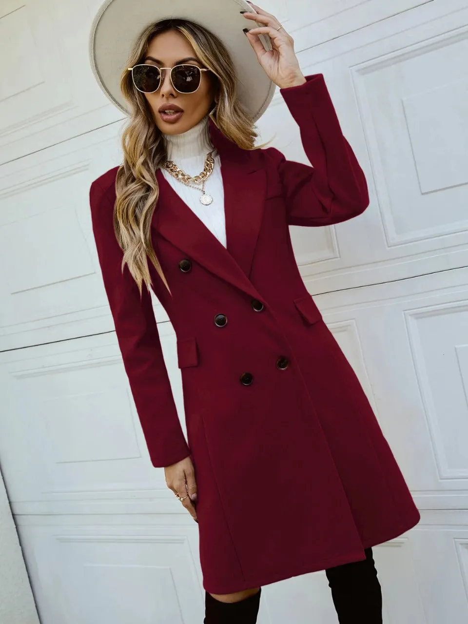 Double Breasted Lapel Collar Overcoat( CLERANCE SALE