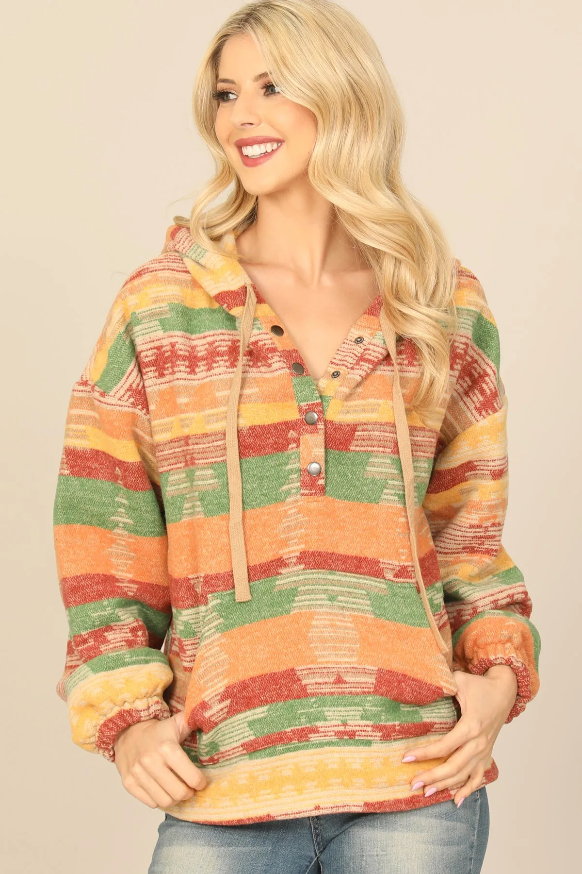 DRAWSTRING PRINTED HOODIE