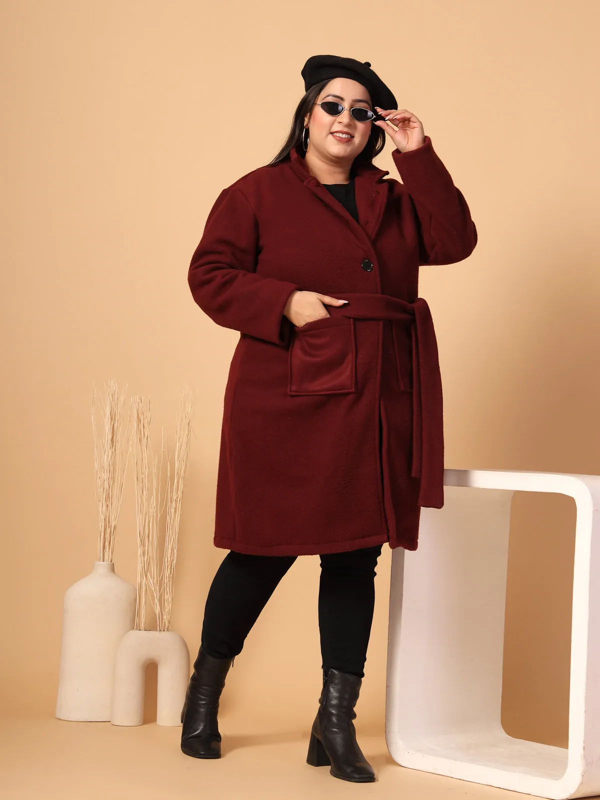 Elegant Lapel Collar Overcoat