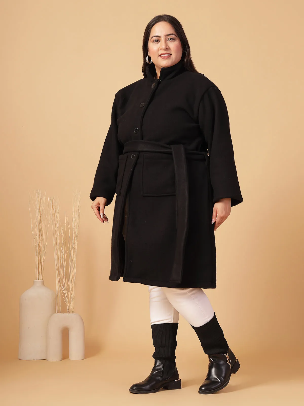 Elegant Lapel Collar Overcoat