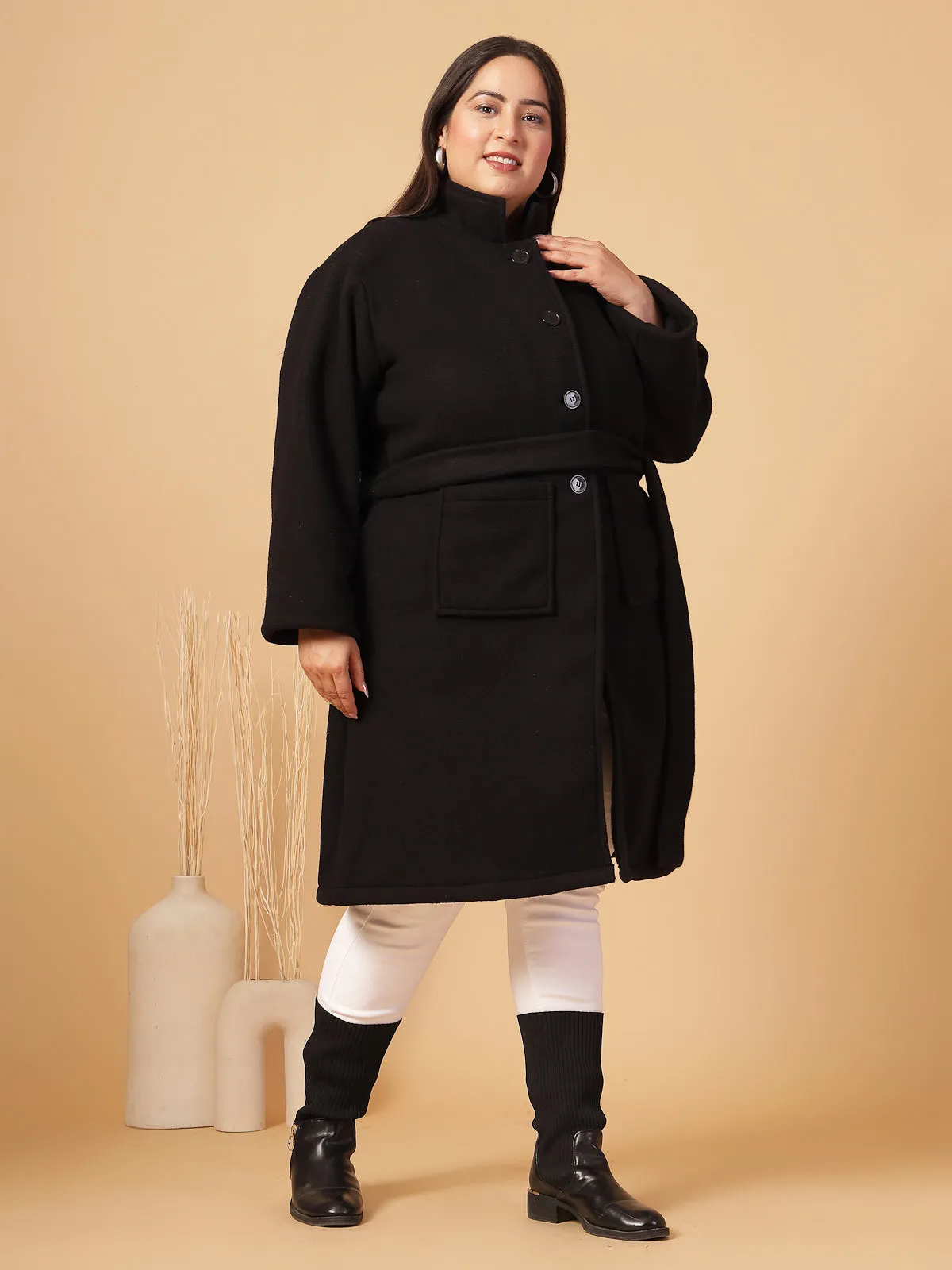 Elegant Lapel Collar Overcoat