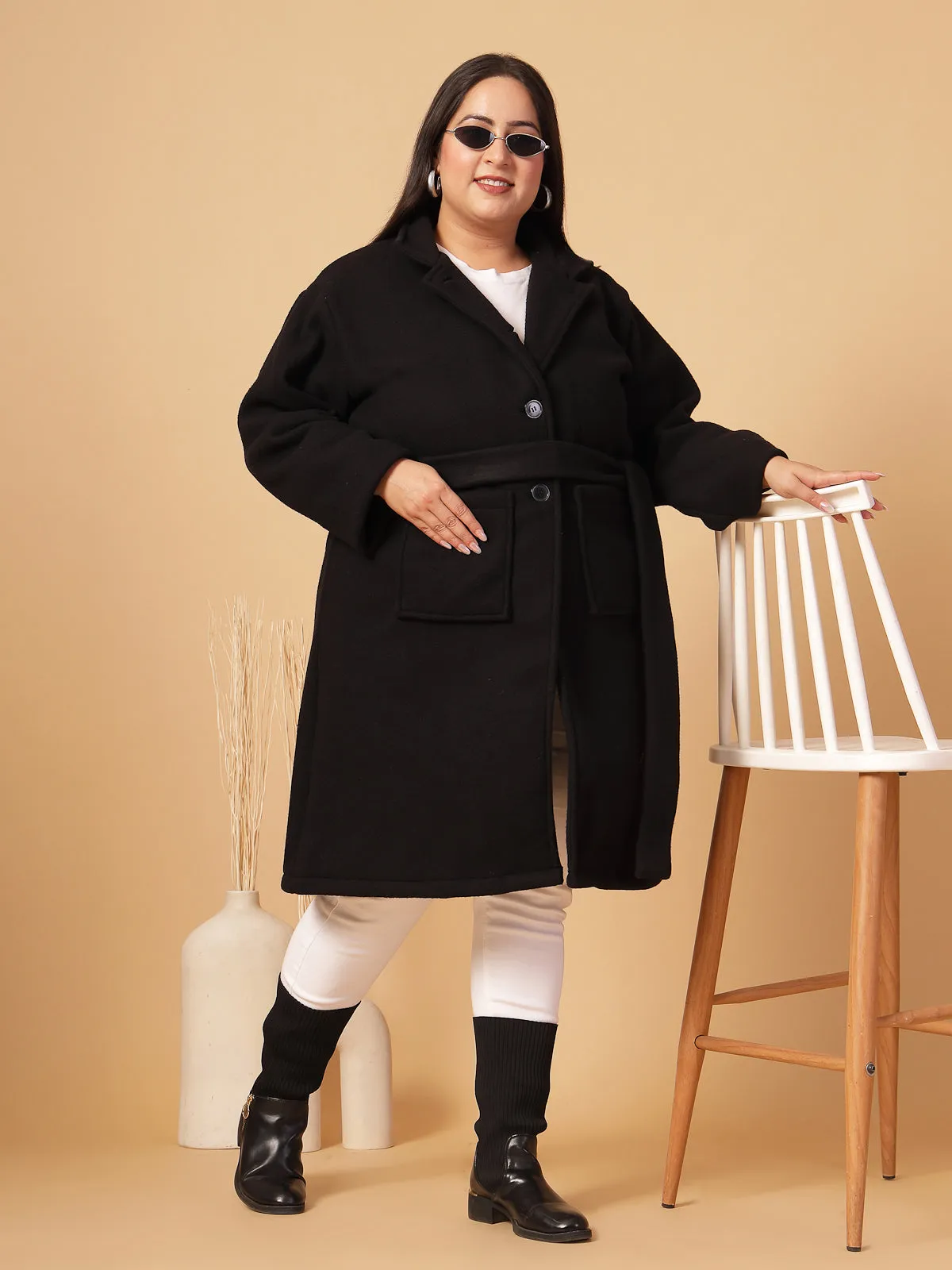 Elegant Lapel Collar Overcoat
