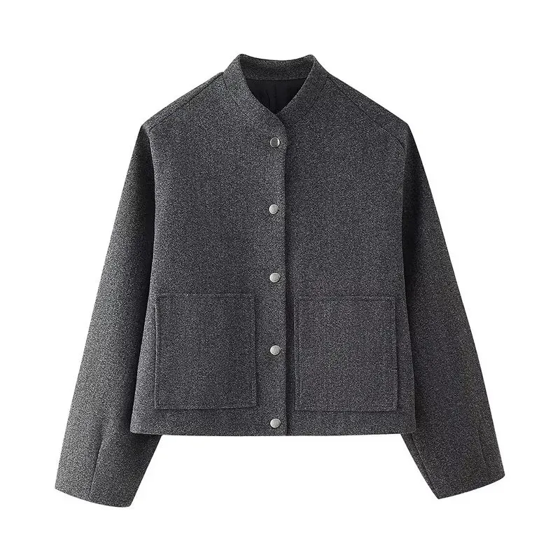 Elegant Solid Wool One Button Overcoat