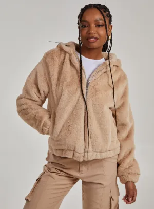 Faux Fur Zip Jacket