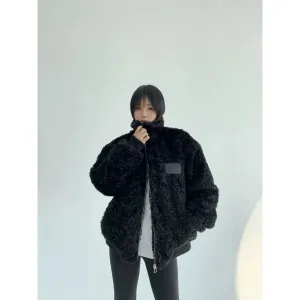 Faux Fur Zip-Up Coat