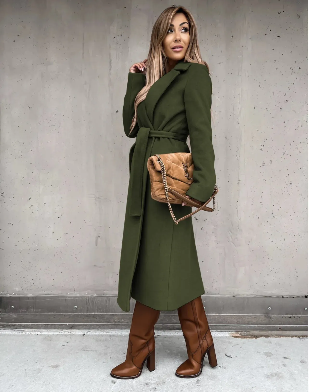 Funki Buys | Jackets | Women's Elegant Long Tie Belt Overcoats