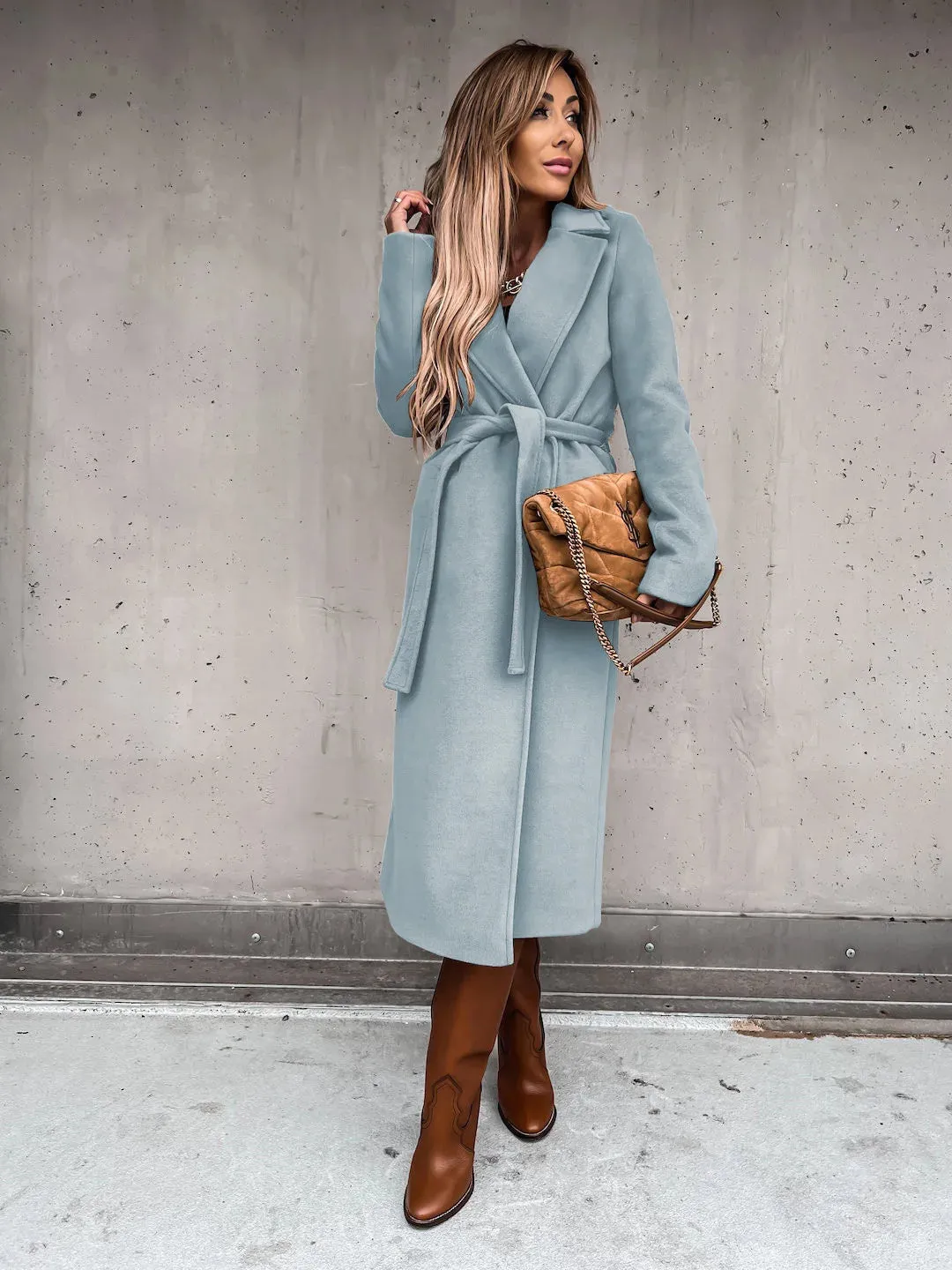 Funki Buys | Jackets | Women's Elegant Long Tie Belt Overcoats