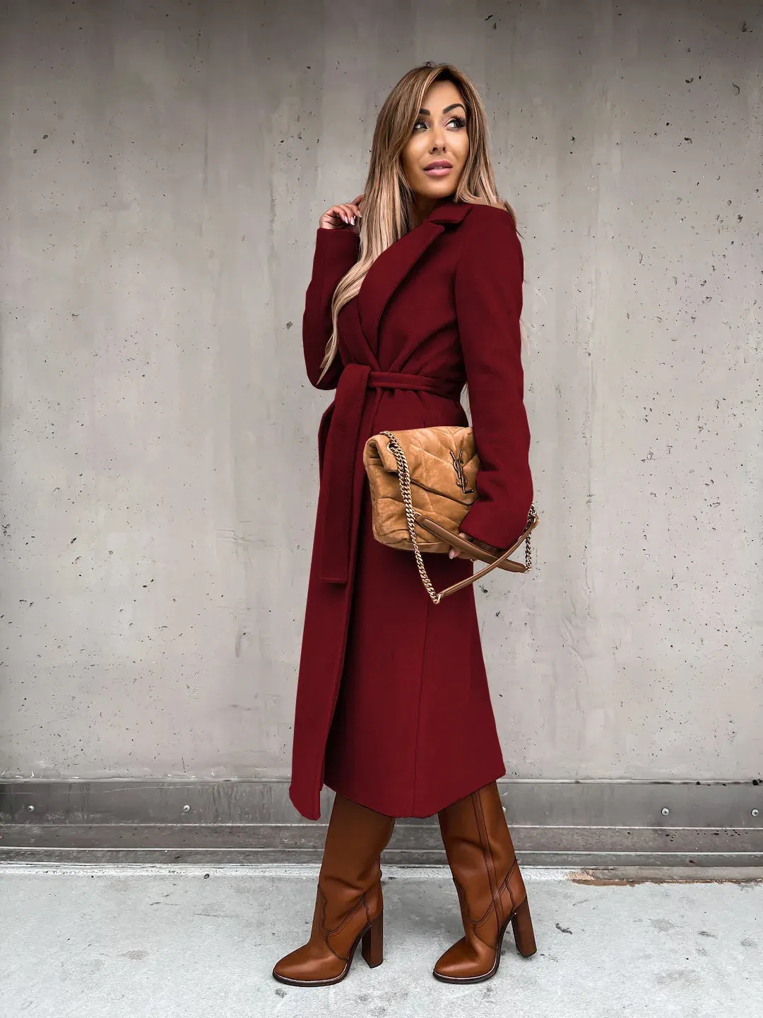 Funki Buys | Jackets | Women's Elegant Long Tie Belt Overcoats