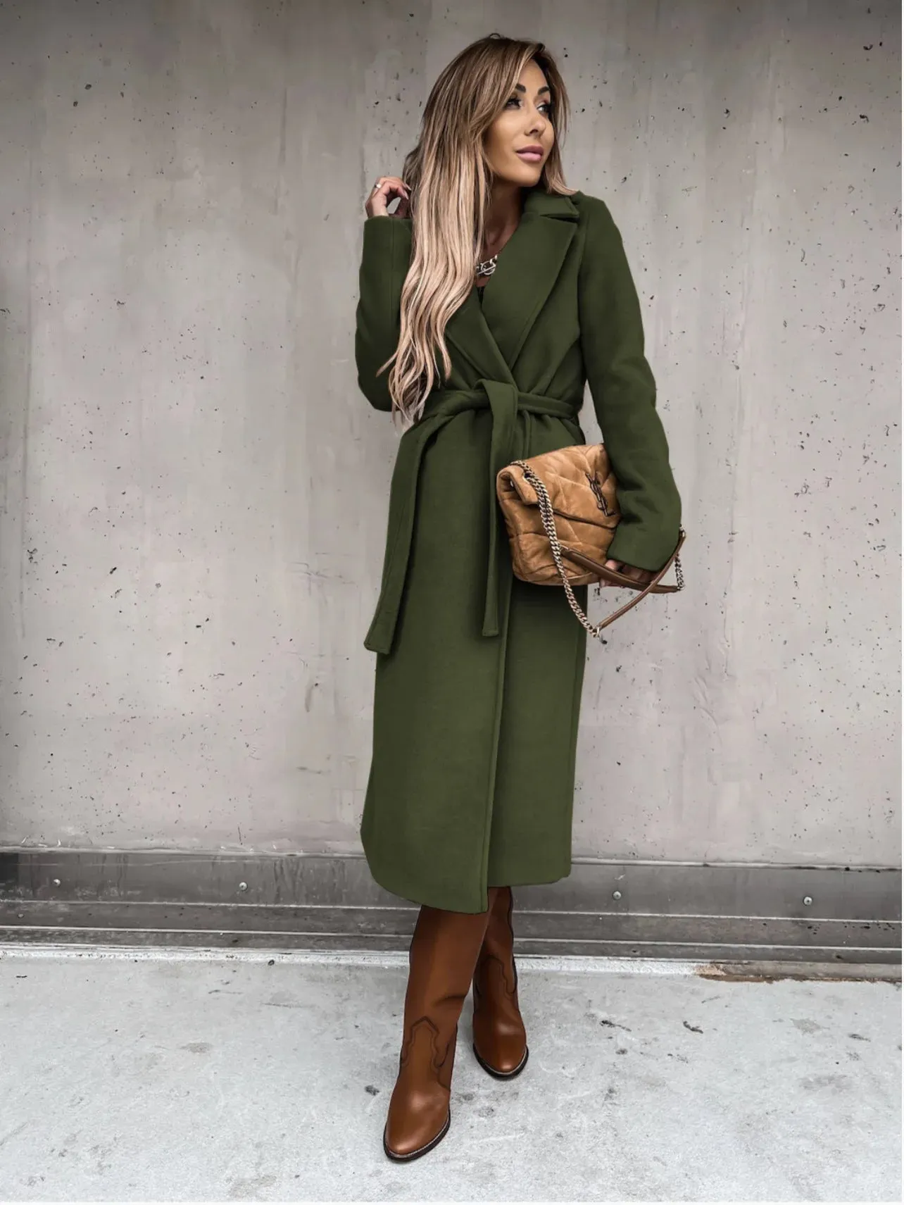 Funki Buys | Jackets | Women's Elegant Long Tie Belt Overcoats