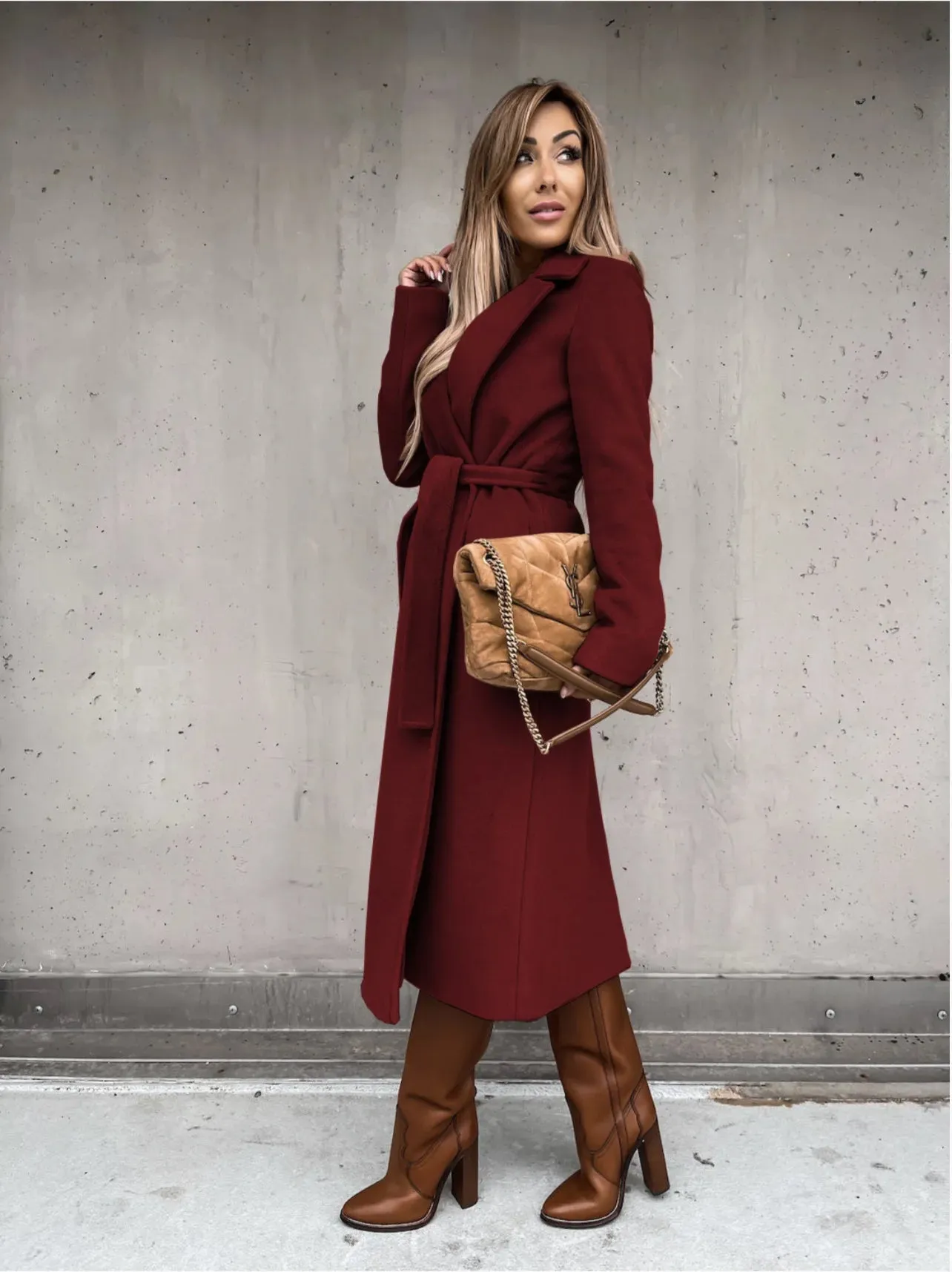 Funki Buys | Jackets | Women's Elegant Long Tie Belt Overcoats