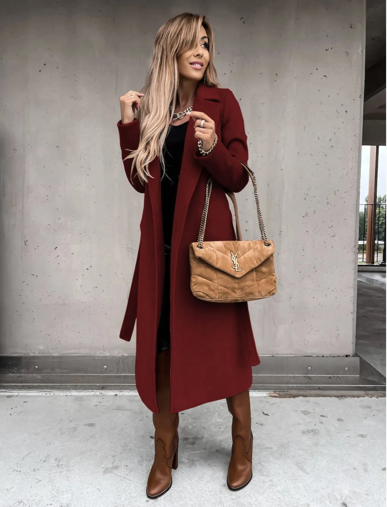 Funki Buys | Jackets | Women's Elegant Long Tie Belt Overcoats