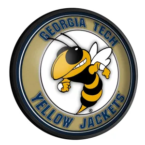 Georgia Tech Yellow Jackets: Mascot - Round Slimline Lighted Wall Sign