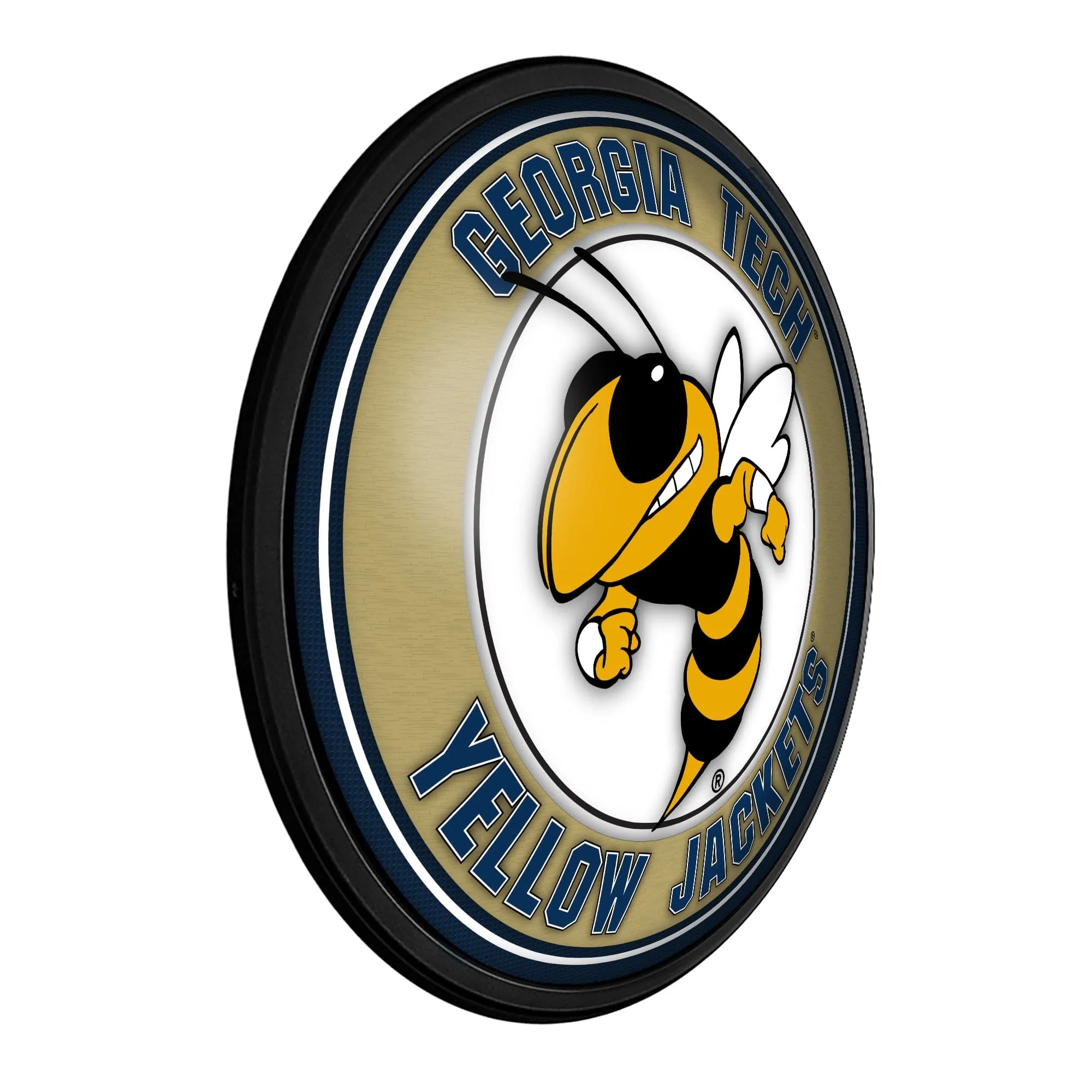 Georgia Tech Yellow Jackets: Mascot - Round Slimline Lighted Wall Sign